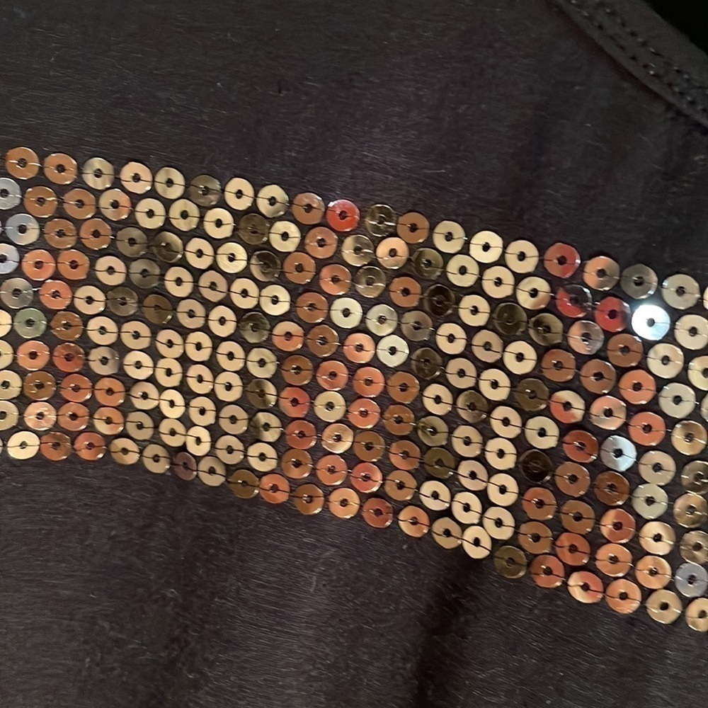 Michael Kors size M black and sequin gold top - Picture 3 of 6